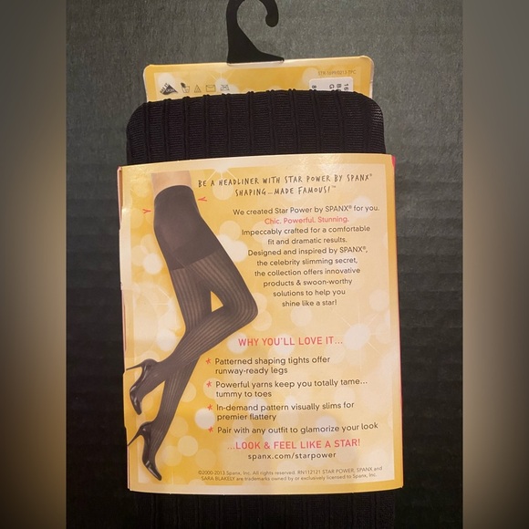 Star Power By Spanx 3 Pair Enter-Stage Patterned Ribbed Row Shaping Tights Sz G - Picture 4 of 5